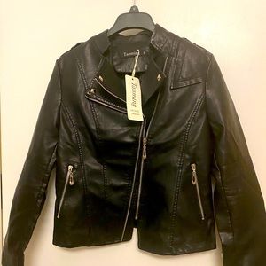 Tanming faux leather jacket.